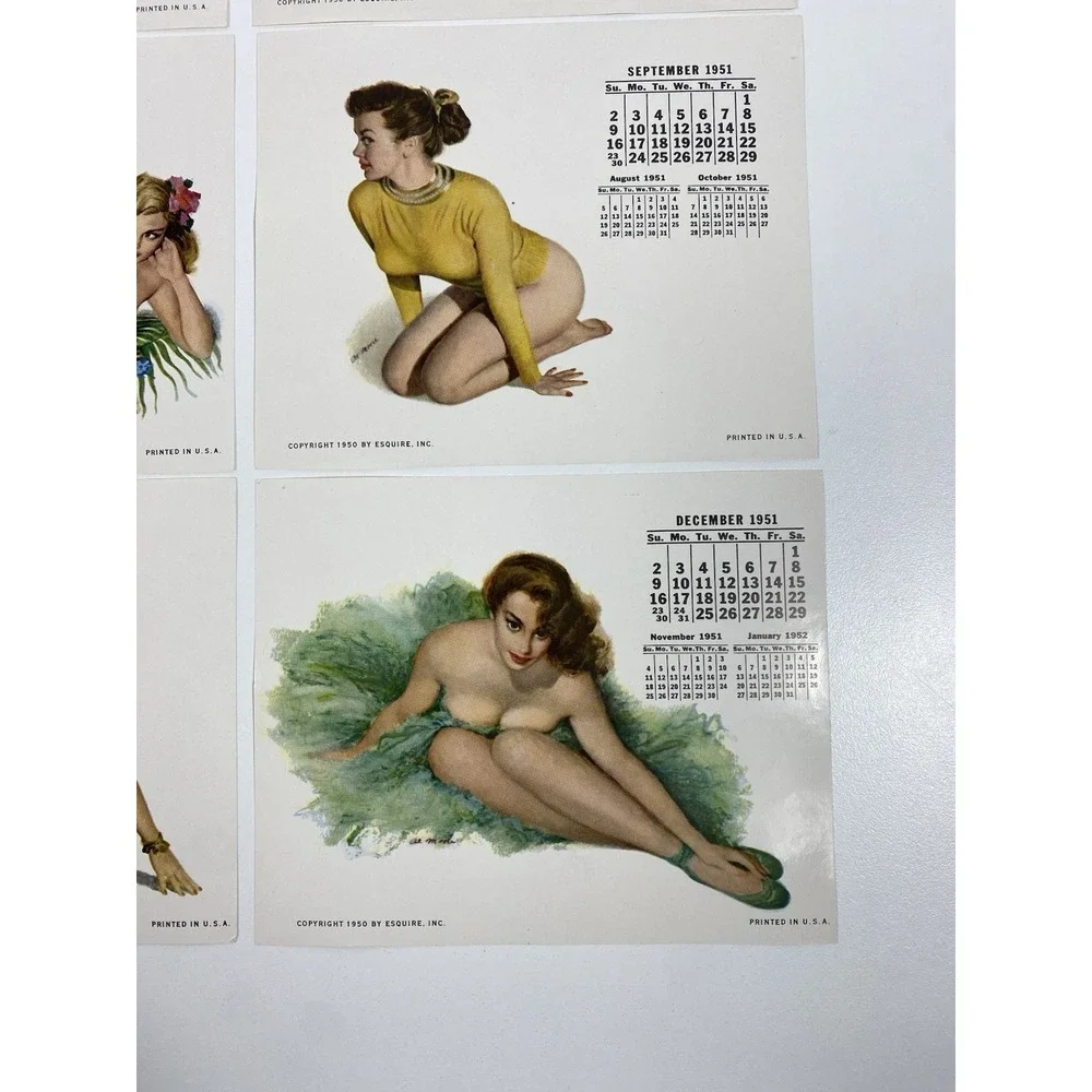 1951 Esquire Magazine Desktop Pinup Calendar Holder ~ 12 Months